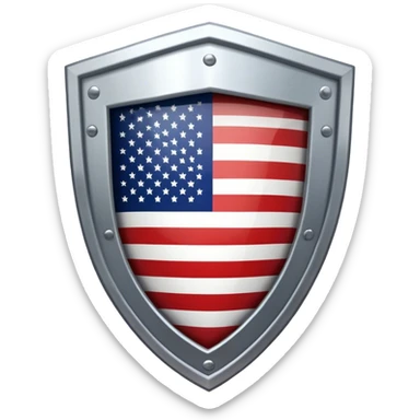shield with the US flag sticker