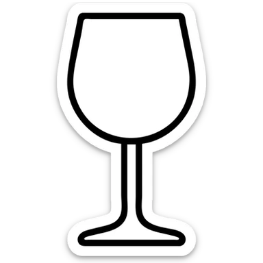 A simple wine glass, outline only sticker