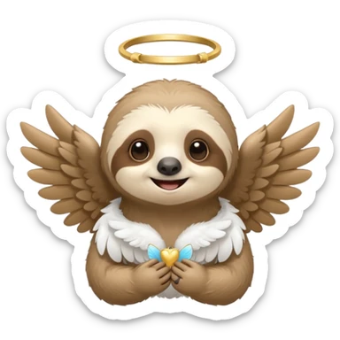 sloth angel sticker