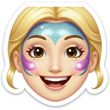 So happy with glitter  sticker