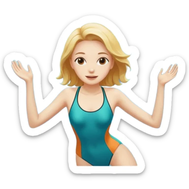 woman swimming underwater  sticker
