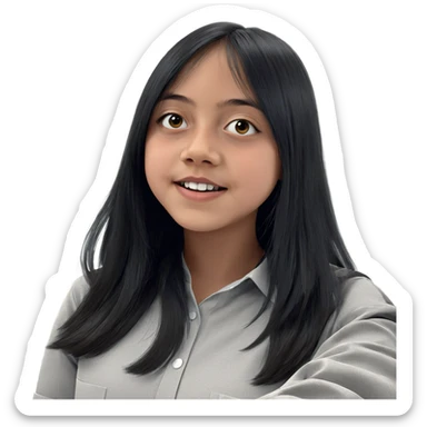 girl in collared shirt sticker