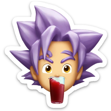 Super saiyan Goku drinking grape juice sticker