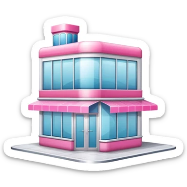 partly pink stylish beauty salon building sticker