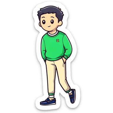 2025 neo-preppy outfit with tech-enhanced boat shoes and sustainable tennis sweater sticker