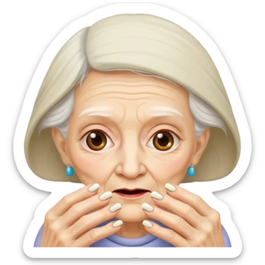 Old woman toenail fungus sticker