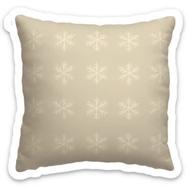 beige pillow with winter pattern sticker