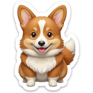 tricolor corgi in snow sticker