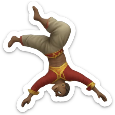 medieval circus acrobat doing a backflip sticker