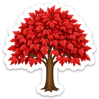 red leaves tree sticker