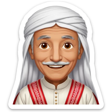 i want an old UAE grandfather wearing the tradtiitonal cloths sticker