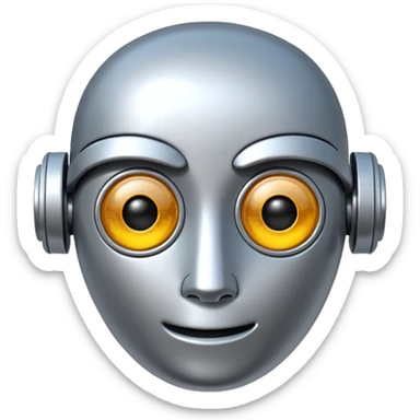 robot emoji wth $ eyes sticker