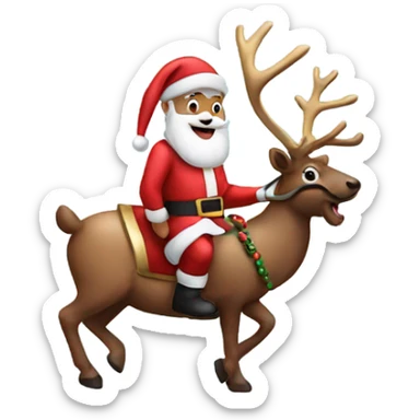 Santa on a reindeer  sticker