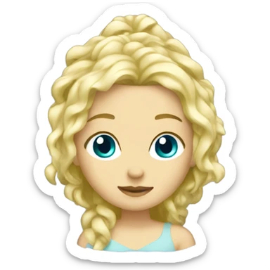 Create a blonde female water goddess sticker