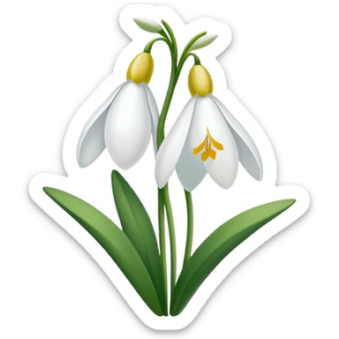 snowdrop flower with sun sticker