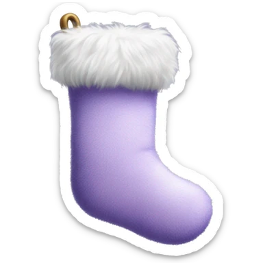  lilac Christmas stocking fluffy realistic  sticker
