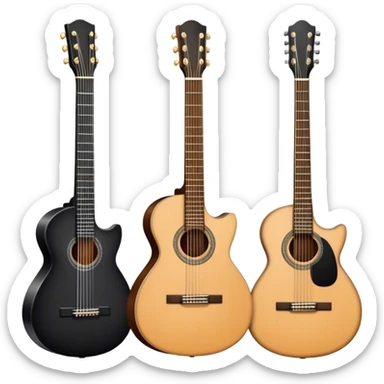 A classical guitar and an electric guitar  sticker