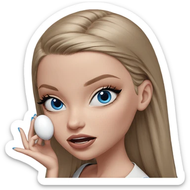 blue eyed girl portrait sticker