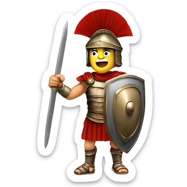 Ancient Roman soldier fighting square imperial shield  sticker