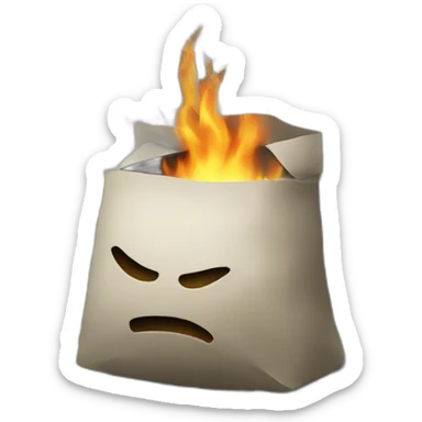 Burning wad of money sticker