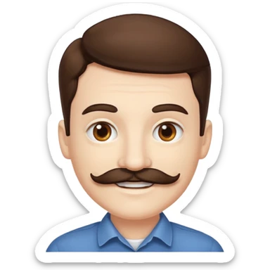 Dumb with moustache sticker