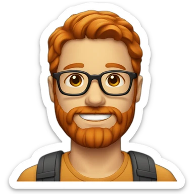 redhead man with beard and glasses sticker
