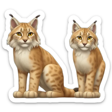 lynx et chat sticker