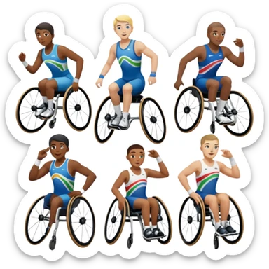 paralympic games with disable athletes with the olypic rings sticker