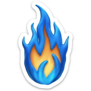 a blue flame sticker