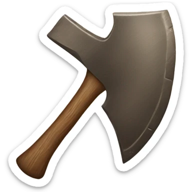 axe made of bronze and wood handle sticker