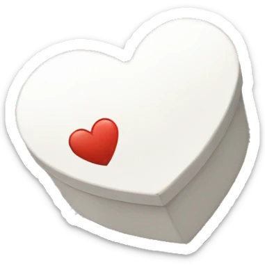 White heart shaped box sticker