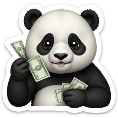 Panda eat money sticker