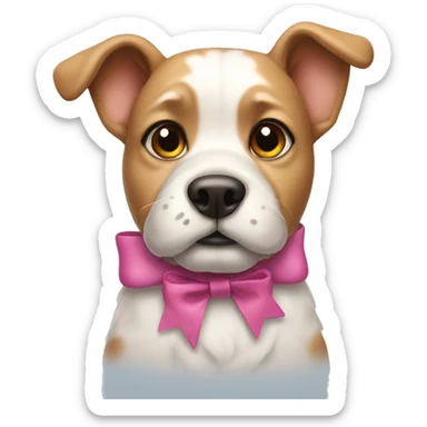 A dog with bows  sticker