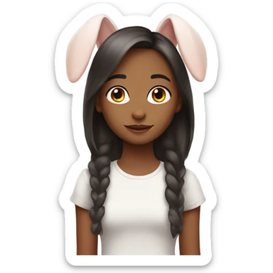 Cute girl with bunny ears  sticker