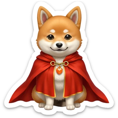 Shiba Dog in demon red collar cloak sticker