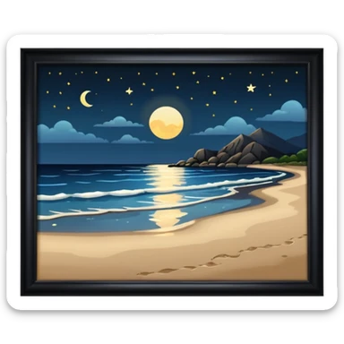 Night beach sticker