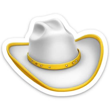 White and yellow Cowboy hat sticker