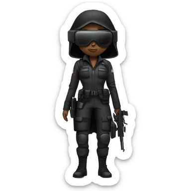 spy ninja black girl sticker