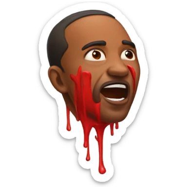 Man with red paint pouring out of mouth sticker