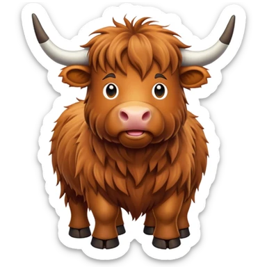 Happy highland cow sticker