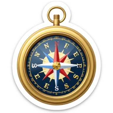 compass with a #5fe089 color flag sticker