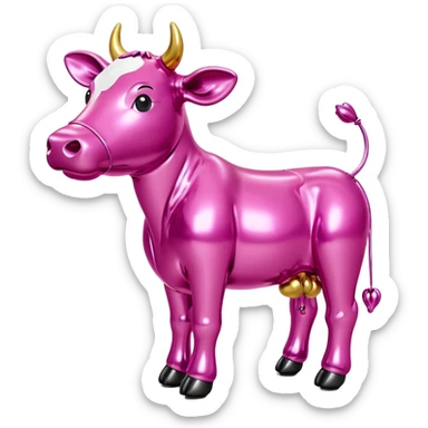   jeff koons style vinyl balloon girl cow sculpture  sticker