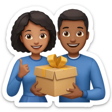 Black couple moving in together  sticker