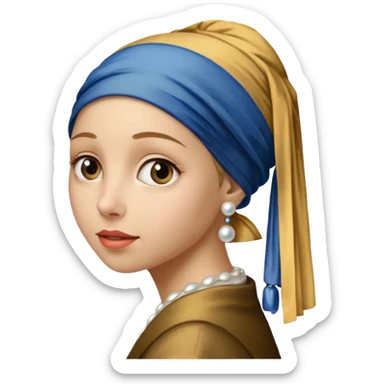 Girl with a Pearl Earring painting sticker