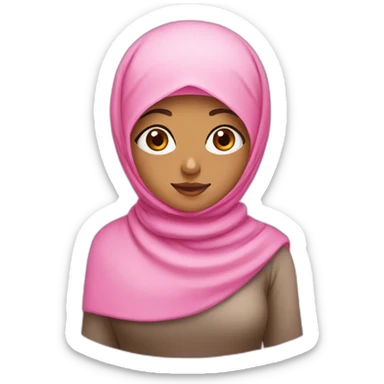 muslim girls in pink hijab  sticker