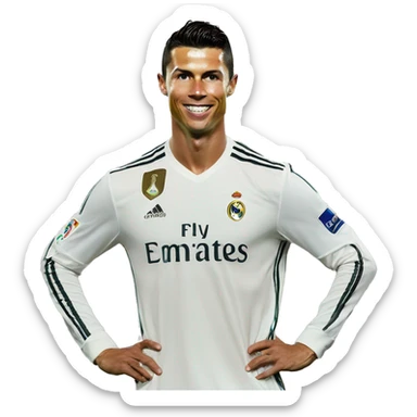  cristiano ronaldo haciendo su iconica celebración de quitarse la camiseta sticker