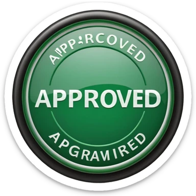 approval ink stamp in green, It needs to say the words "Approved"  sticker