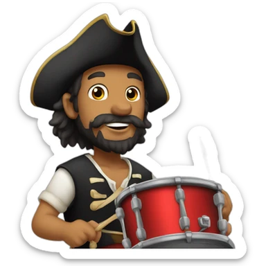 beardless pirate drummer sticker