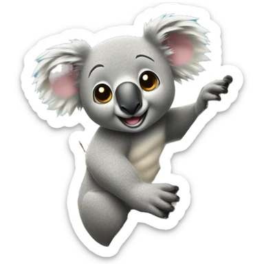 Koala climbing drag racing light tree  sticker