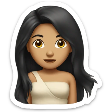 samoan girl with black hair  sticker